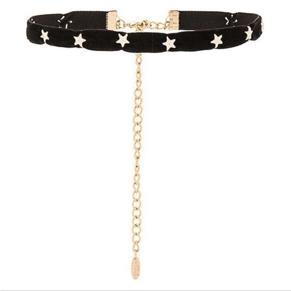 Ettika Revolve Black Velvet Gold Star Choker Necklace NWT - Picture 6 of 6